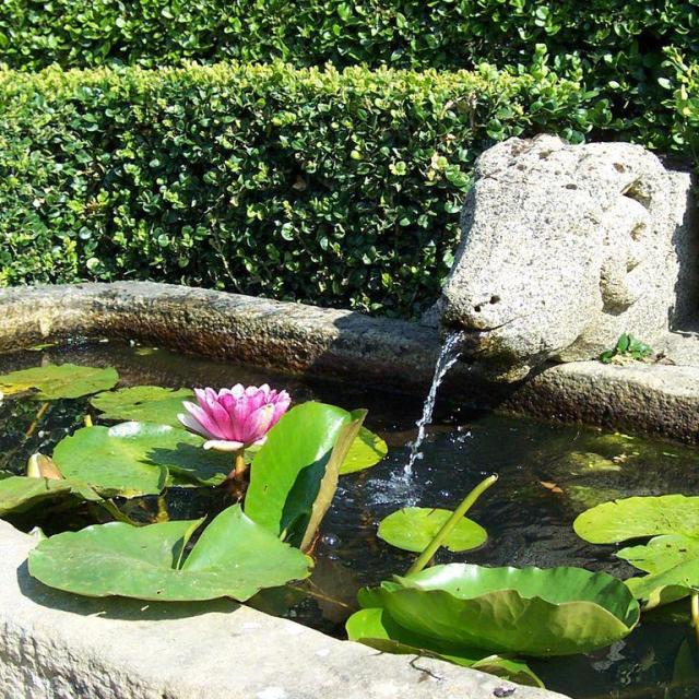 Fontaine dans les jardins du château de Craon